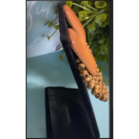 NEW Boho Wood and Bead Handmade Earrings - Picture 5 of 6